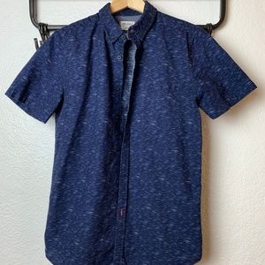 Navy heathered S/L Buttondown Shirt